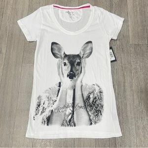 Rockstars & Angels | Bambi White Tee Angels Cut | Weiss Damen